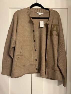 next Taupe Button-Front Cardigan with 'A' Detail